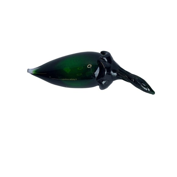 Art Glass Jalapeno Pepper Blown Glass Green Textured Stem 5" - Picture 1 of 5